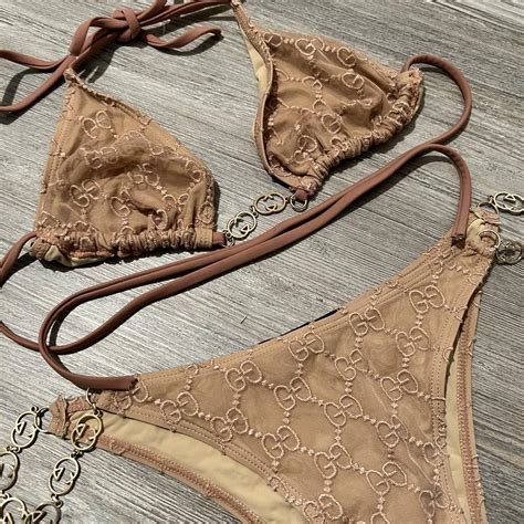 string gucci|brown gucci bathing suit.